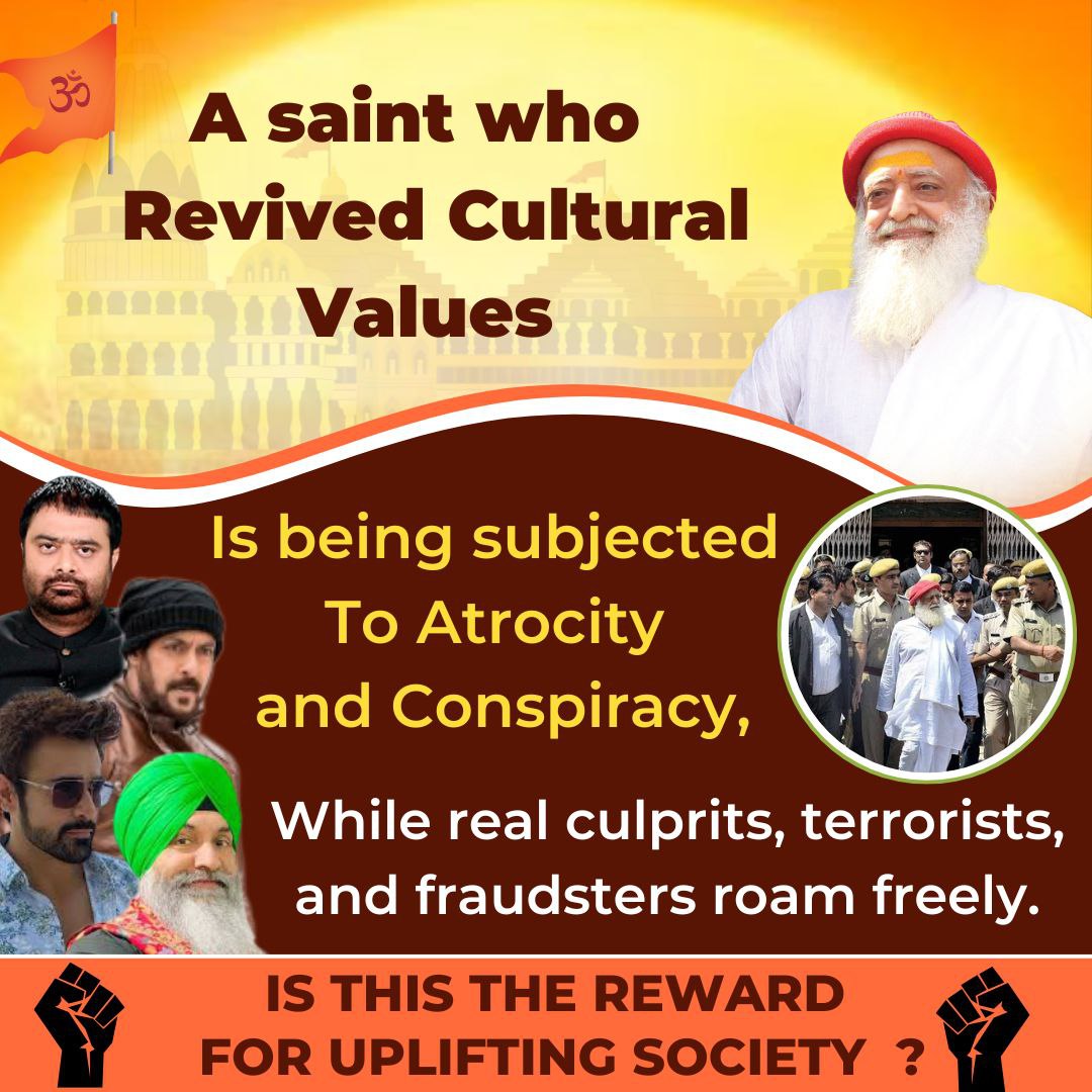 AshramJodhpur's tweet photo. Sant Shri Asharamji Bapu ने अपने सत्संग में #संयम_की_महिमा
बताई। पाश्चात्यान्धानुकरण से पतन की ओर बढ़ रहे युवाओं को 
Key to Moral Values दी और ब्रह्मचर्य पालन के फायदे एवं सरल नुस्खे बताये। करोड़ों युवाओं का उत्थान करनेवाले उन्हीं संत को बनावटी फर्जी केस में जेल में रखा गया है। https://t.co/KHdX0IFbmR