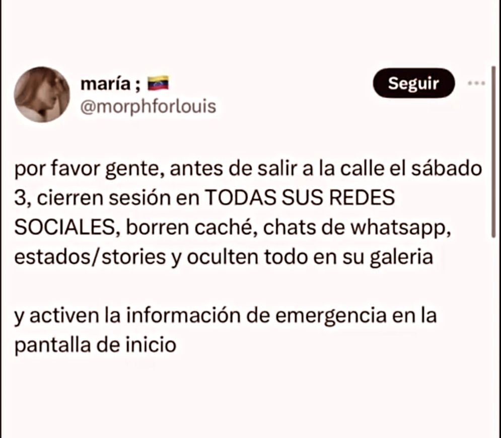 Katherinmemi's tweet photo. DIFUNDIR: A todos los que van a la concentración les pedimos que se cuiden y tomen sus precauciones. Algunas recomendaciones 👇
#VenezuelaLibreDelDictador #Venezuela #VenezuelaLibre #3Ago https://t.co/l5ENQtFPy0