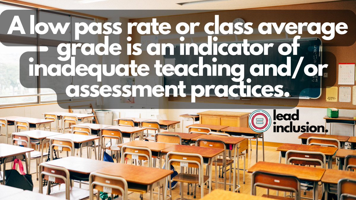 🎓 A low pass rate or class average grade is NOT an indicator of rigor of the course, but rather an indicator of inadequate #teaching and/or #assessment practices. I'm talking to you, too, college professors. #LeadInclusion #EdLeaders #Teachers #UDL #SBLchat #TeacherTwitter