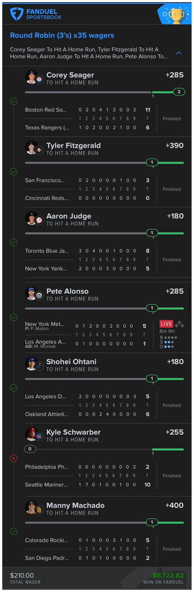 WeHitThose__9's tweet image. Put some respect on my name 😤😤

$210 —&amp;gt; $6,700 ✅✅✅✅

That’s four dinger cashes in 6 days for over +60U (@CappCollective)

We’ve opened up another 150 spots for promo code ‘Dinger’ which allows new users to join VIP for just $22

whop.com/thecapperscoll…
