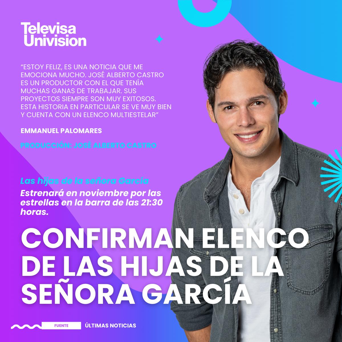 ¡Emmanuel Palomares la sigue rompiendo! 👊🏼 Checa lo que nos platicó sobre su nuevo proyecto: 'Las hijas de la señora García' 👏🏼 producción a cargo de José Alberto Castro.