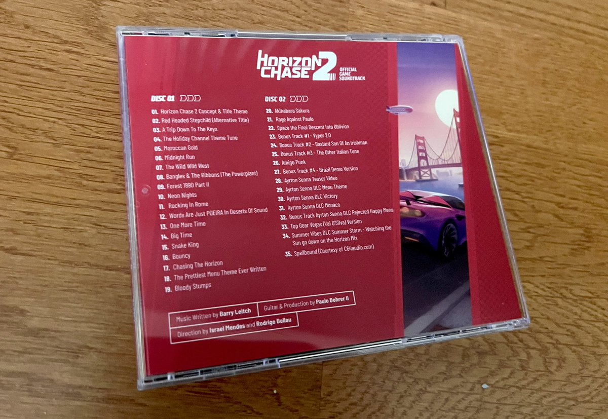 Got my copy of the Horizon Chase 2 soundtrack to go with the first, again autographed by composer and friend <a href="/BarryLeitch/">Barry Leitch</a>.

ORDER YOURS HERE:
💿🏁🚗💨barryleitch.bandcamp.com/album/horizon-…