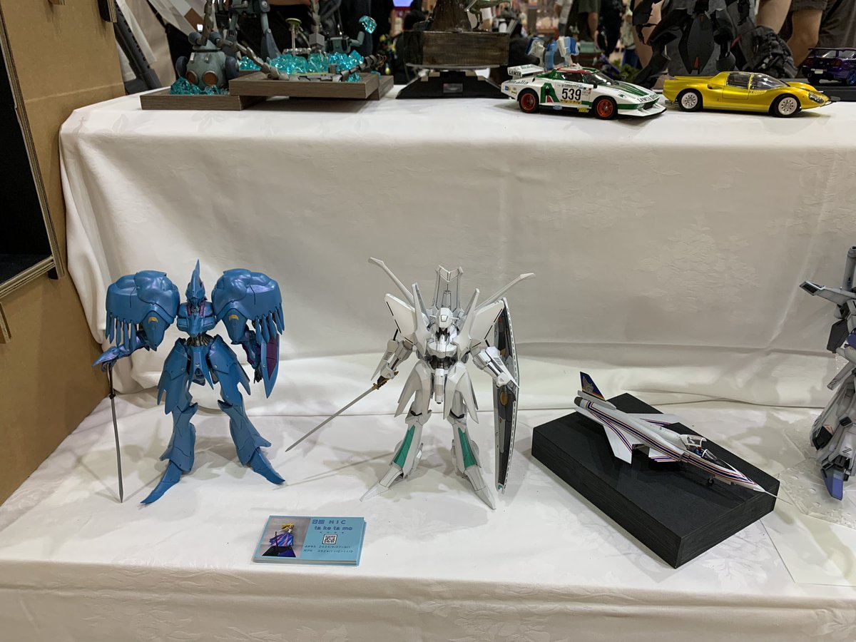 taketamo072410's tweet photo. 巌流会展示会
設営完了
SR2は残念ながら
破損により展示できませんでした〜
なので🚗2台飛行機
MH2になります
よろしくお願いします
#JUNONE
  #X29
#エリア88
 #FSS_jp 
#ガンプラジオ 
#巌流会2024 https://t.co/BfngPdo3QZ