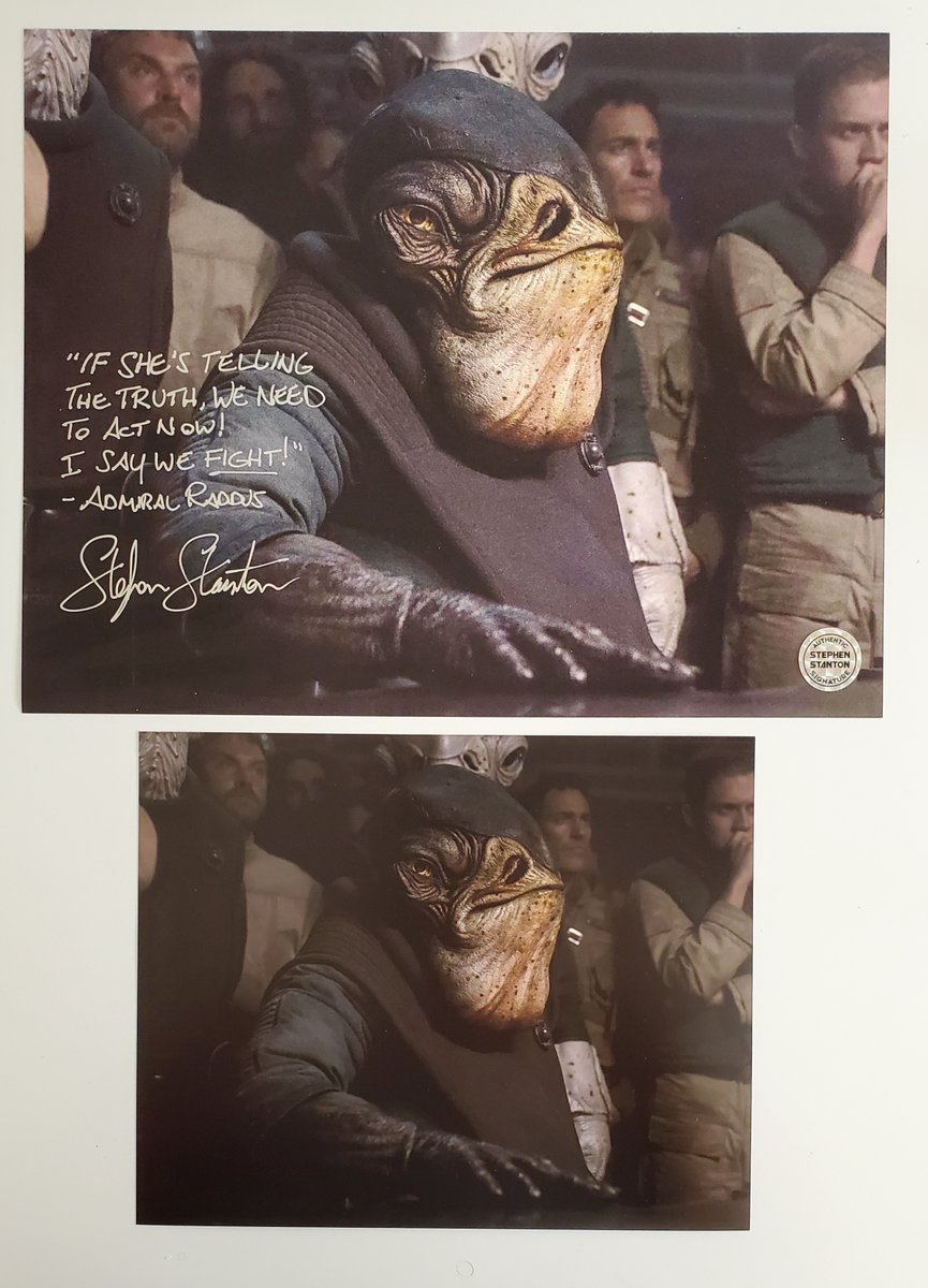 Tomorrow is the last day to enter my #Giveaway for this #StarWars #RogueOne Admiral Raddus 11x14 signed photo. To join in Follow, RT, Like &amp; Reply why you like #R1 &amp; #Andor! For signed photos from #StarWarsRebels #TheCloneWars &amp; more, please check out: stephenstantononline.com