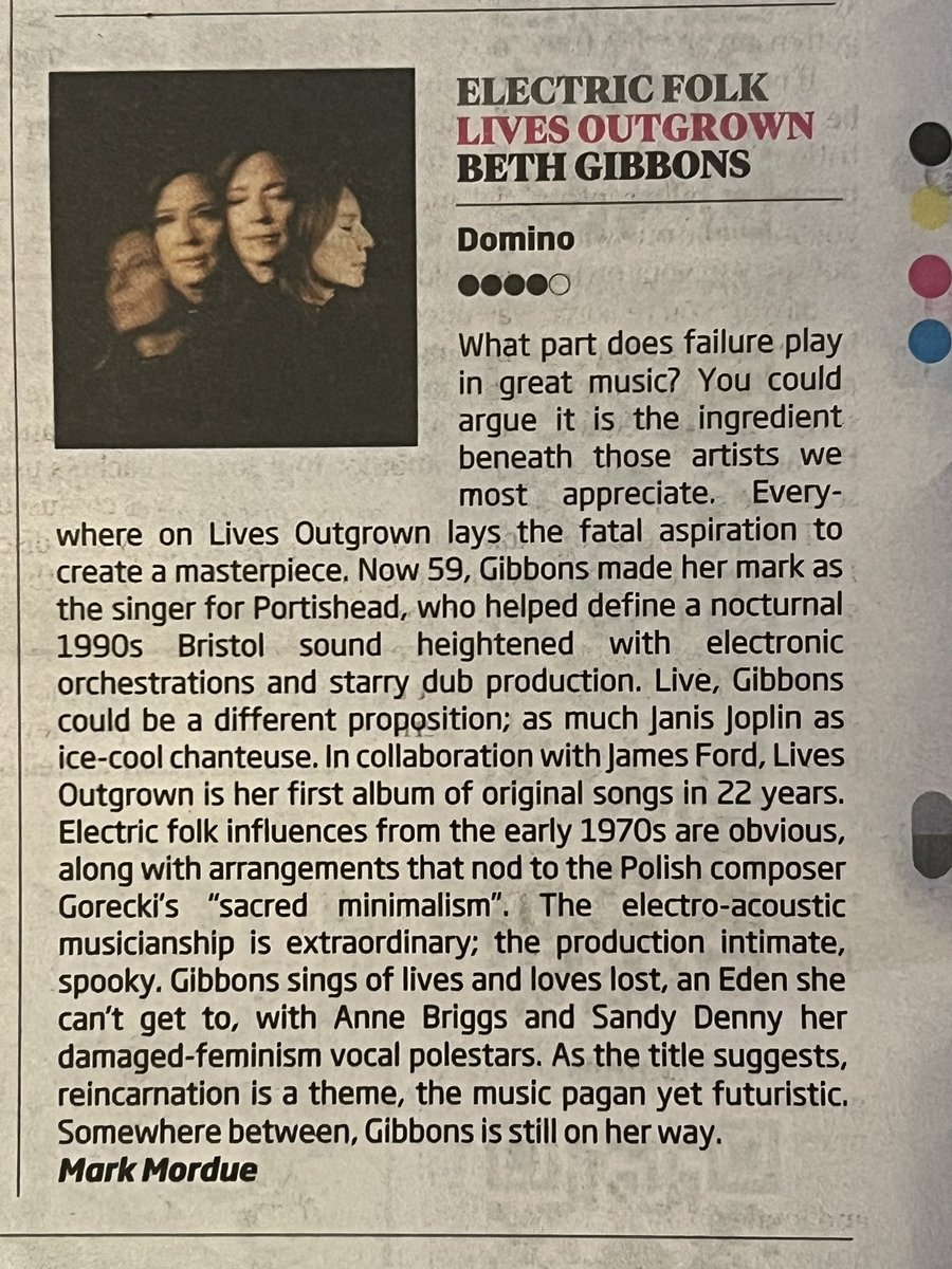 My response to Beth Gibbons album ‘Lives Outgrown’ in today’s Weekend Australian Review. The ex Portishead singer has been listening to Fairport Convention, Pentangle and Steeleye Span, tracking old English soul magick for a new century….

#bethgibbons #portishead #electricfolk