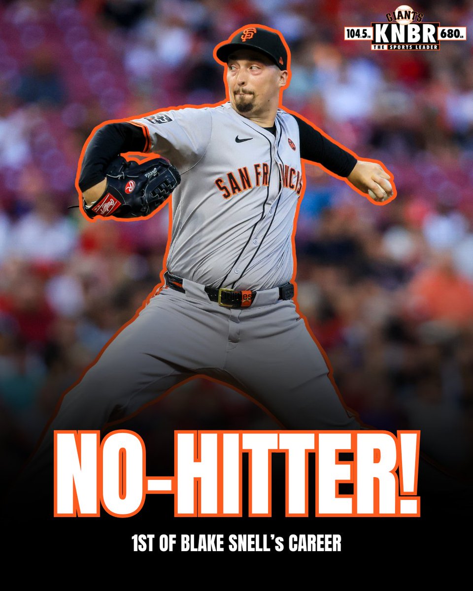 KNBR's tweet photo. Before tonight, Blake Snell had never pitched into the 9th inning in his incredible career.

Tonight, he threw the first no-hitter for the Giants since Chris Heston in 2015.

😱 https://t.co/eHcgaaayza