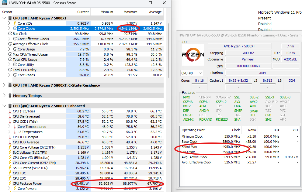 I use 5800XT in 65W ECO mode with a tiny L12S cooler and a stock
