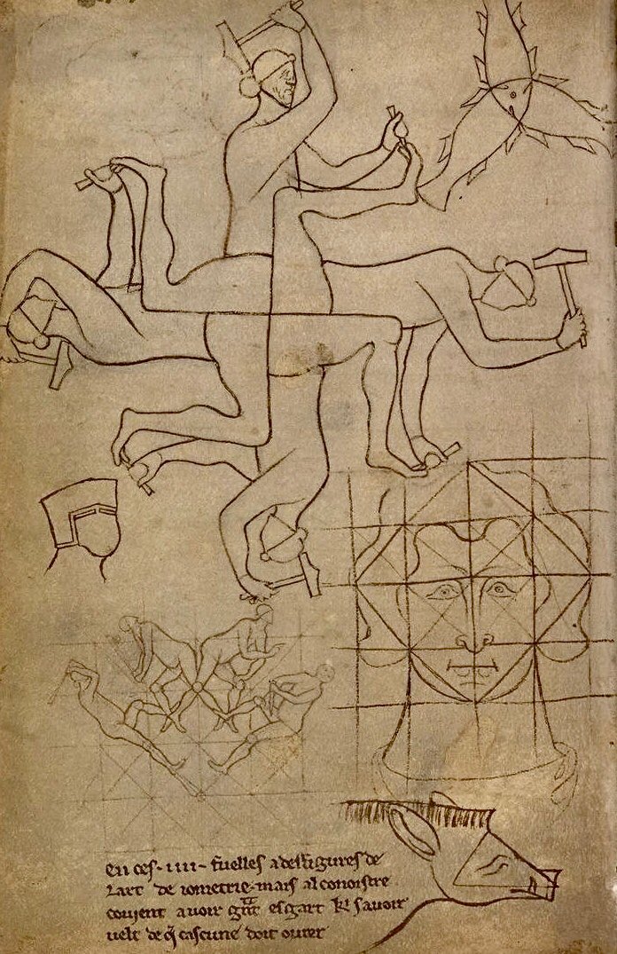 WeirdMedieval's tweet photo. page from the sketchbook of 13th century french illustrator villard de honnecourt https://t.co/JOmL1lDwuY