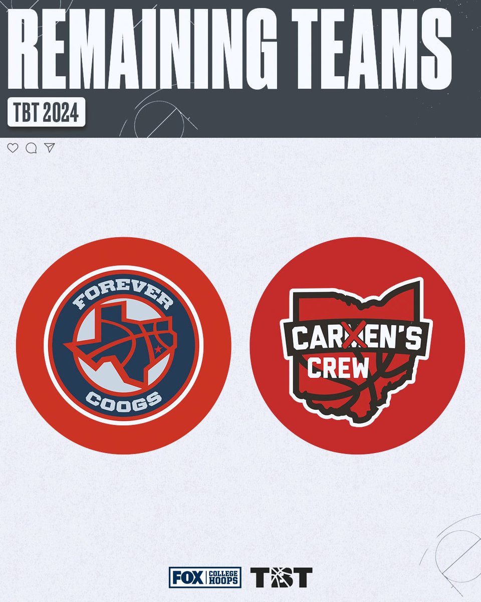 This championship is going to be A GAME 🙌

<a href="/CarmensCrew/">Car❌en’s Crew - THE Ohio State’s TBT Team</a> x <a href="/ForeverCoogsTBT/">Forever Coogs - Houston’s TBT Team</a> x <a href="/thetournament/">TBT</a>