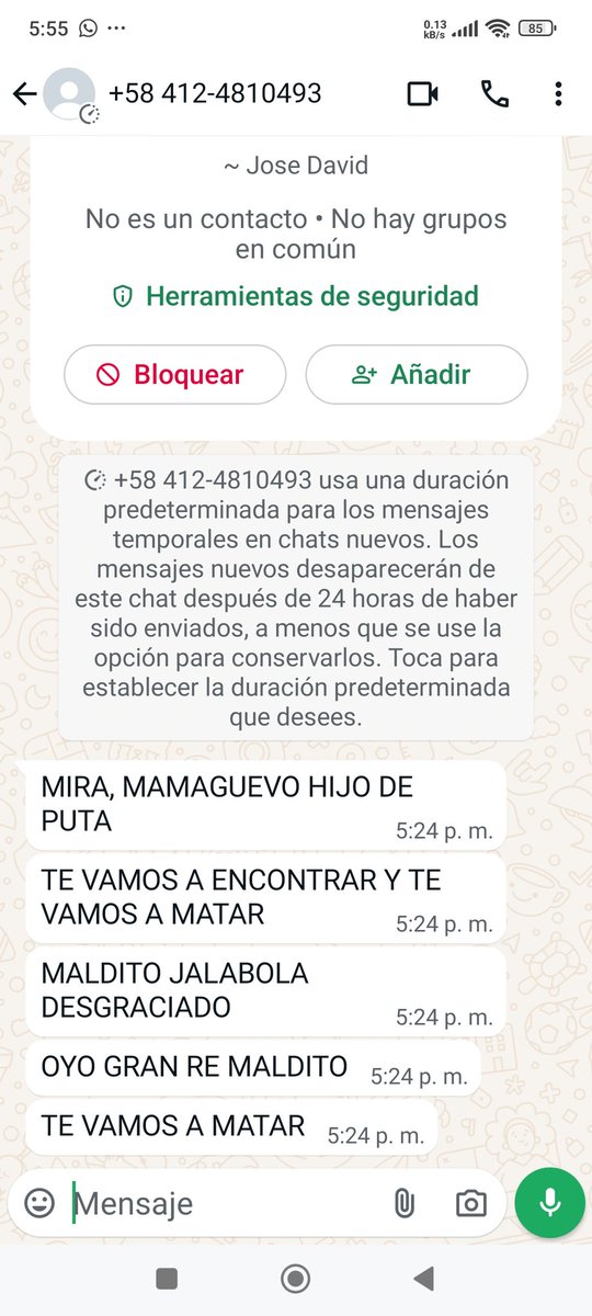 aquenemano's tweet photo. @TarekWiliamSaab he sido amenazado de muerte por terroristas que se ocultan tras nros. Telefónicos ..Nacionales e internacionales. .. fui a la ofic. de la Av.Lara en Bqto. será dentro de 10 días que me darán respuesta. https://t.co/jSv8xtWBBc