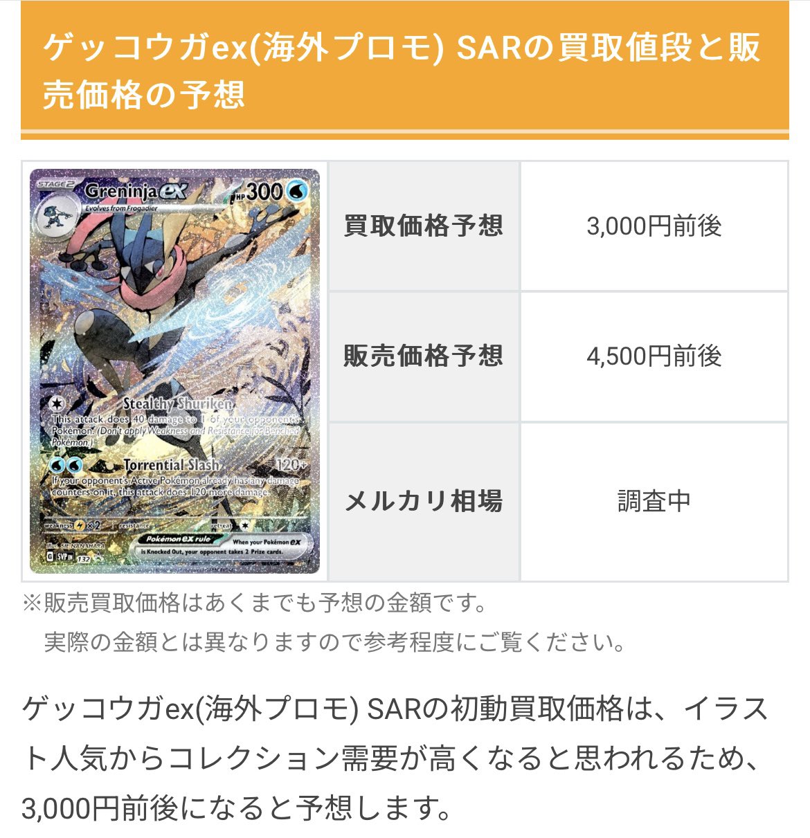 ★PSA10★【英語/ゲッコウガex/SAR/プロモ】2024 #132 PSA10】ゲッコウガex SAR仕様 英語 プロモ ポケモンカード プロモ 英語