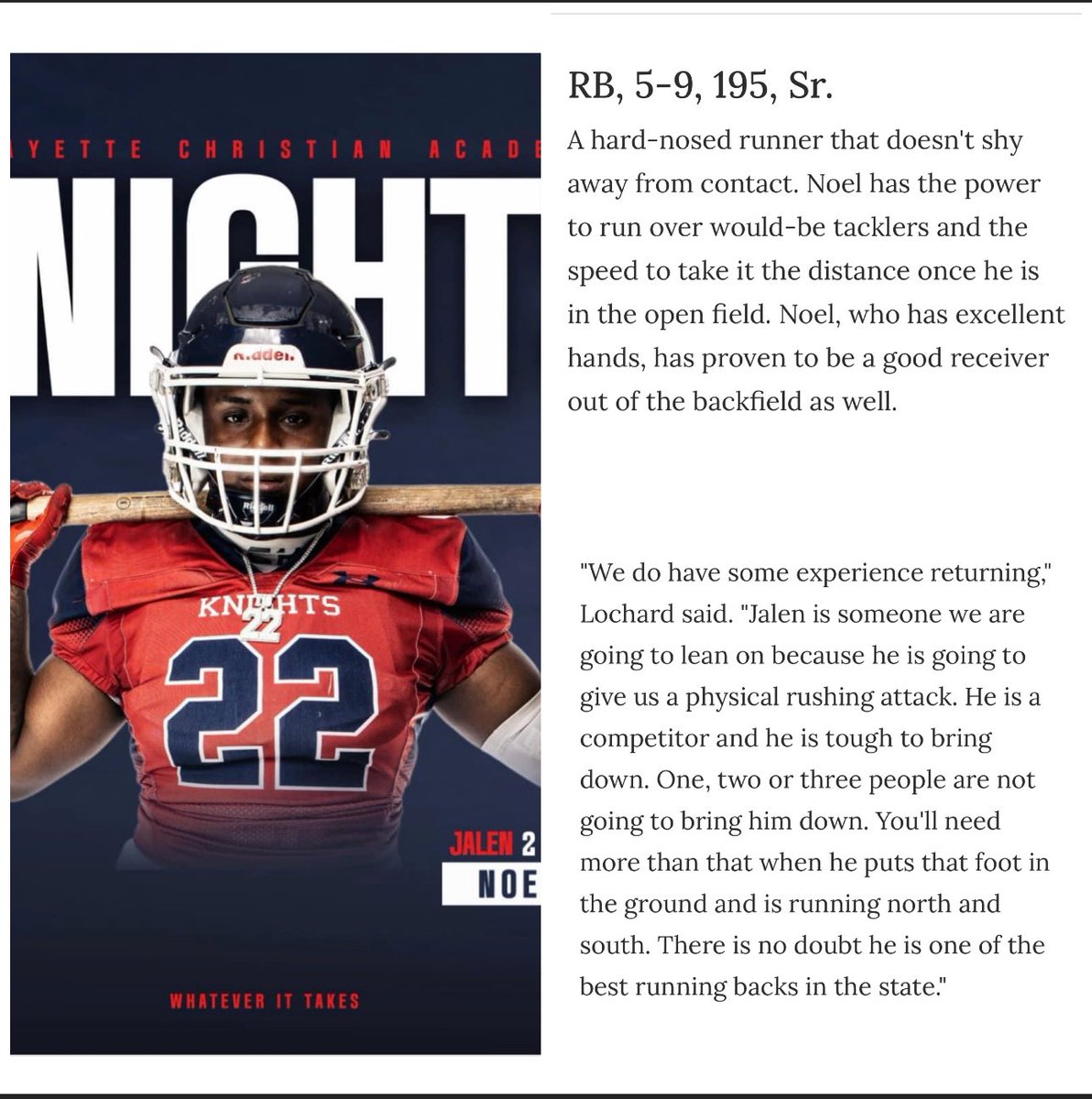 SeniorSzn will be one to remember 🤞🏾❤️🚂💙

#JalenNoel #LafayetteChristianAcademy #Knights #22 #RunningBack #ClassOf2025