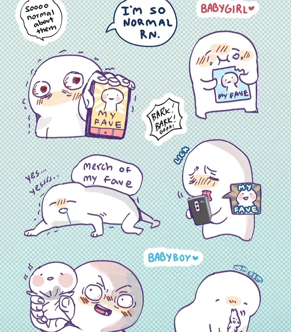 I showed these designs to my friends to ask for their thoughts/feedback and the response I got was "you made a sticker sheet of yourself?" 
Foul. 