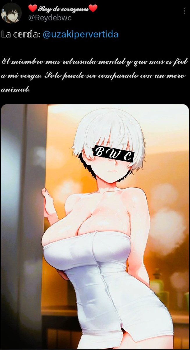 🤍:asi es ahora soy una de las perras de @Reydebwc especficamente su cerda oink~..estare en cantada de complacerlo con mi cuerpo~..de puta amantes de las pollas~