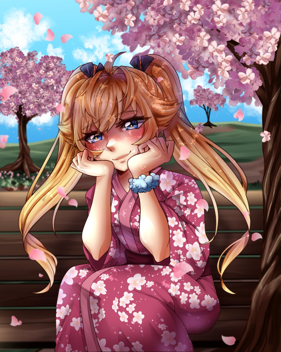 chiruanon's tweet photo. Here's another piece of yukata Michiru art by @Ahoki_Chan https://t.co/x3ZCUwzRFa