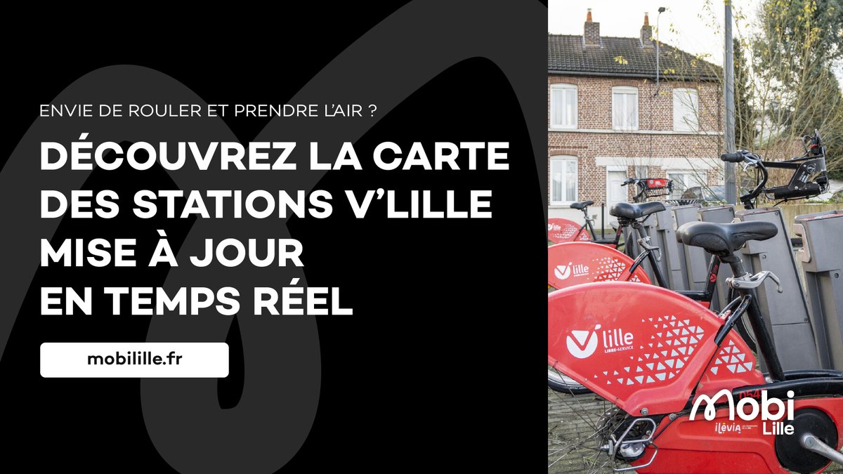 mobilille_'s tweet photo. 🚲 Envie de rouler et de prendre l'air en #VLille ?
👉 MobiLille lance sa carte en temps réel des stations V'Lille partout dans la métropole lilloise !

En quelques minutes, consultez l'état de la station la plus proche de chez vous à la minute près !

👉 https://t.co/200b2eS0g8 https://t.co/t3bFCLKiUr
