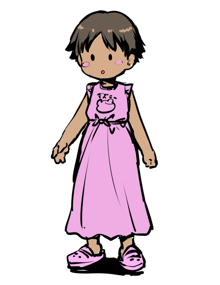 これはマックにいた
恐らく親の考えでおじさん好みな外はねショートにされてしまったが、
心は姫なのでピンクのドレスを身にまとう焦げちびっ子 