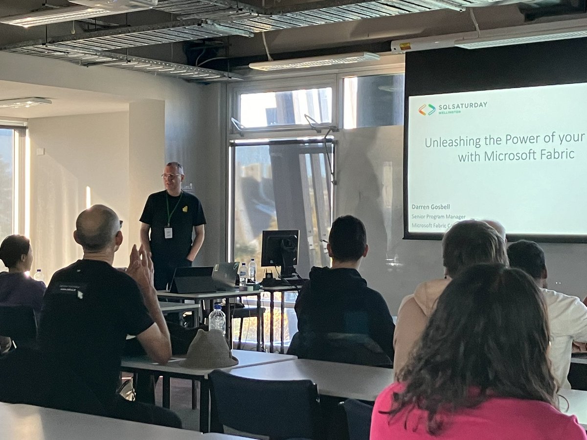 DataAnalyticsNZ's tweet photo. SQLSaturday Wellington 2024 #1091 : Unleashing the Power of Your Data with Microsoft Fabric with Darren Gosbell #sqlsatwlg @Microsoft @sqlsatofficial @AzureFabric #SQLSaturdayWellington https://t.co/CXIiDxIrkv