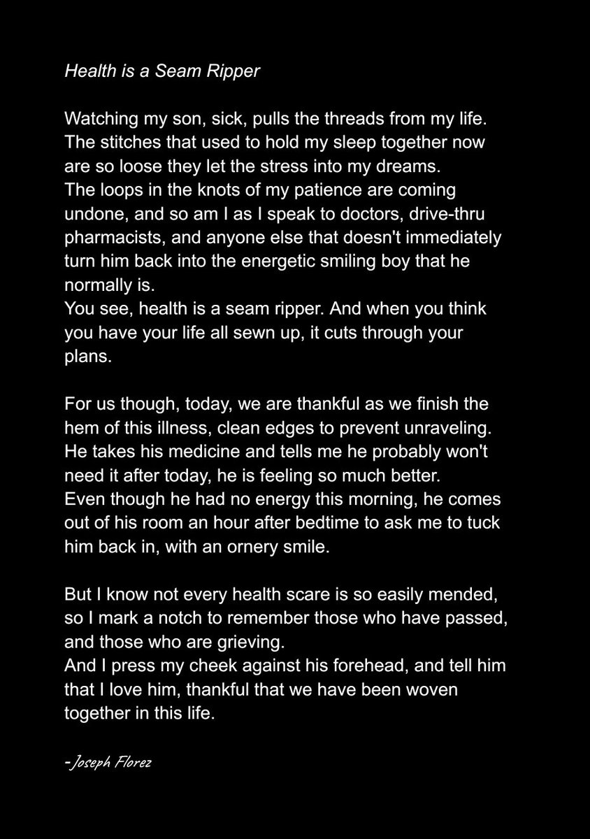 "Health is a Seam Ripper" #poetry 
Content Warning: health issues
