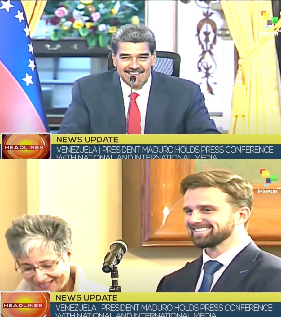 🇻🇪🤝🇺🇸 <a href="/NicolasMaduro/">Nicolás Maduro</a> and I laughing about ZIONIST ELON MUSK’S insane LIES about Venezuela this week!