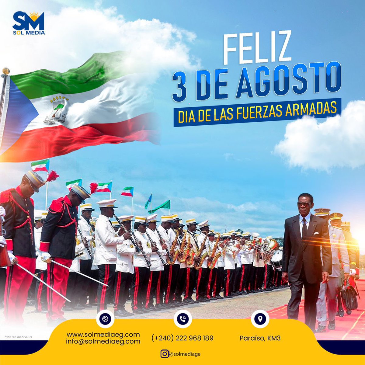 Desde sol media queremos desear y celebrar con todo el pueblo de Guinea Ecuatorial el 45 aniversario del 3 de agosto, día del “Golpe de la Libertad”