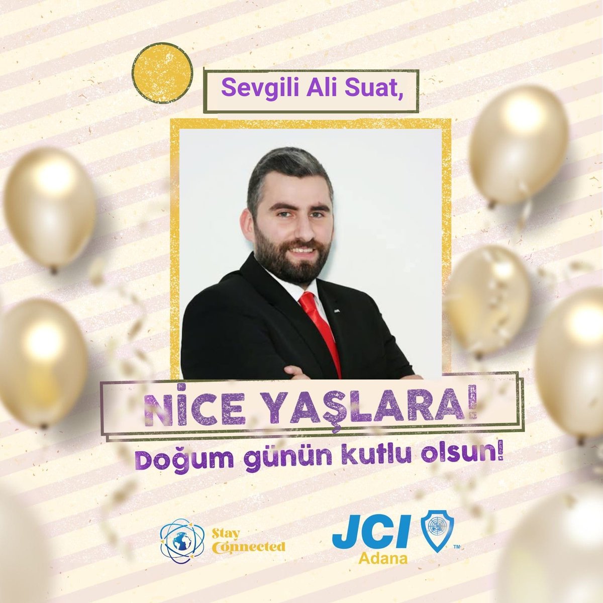 JCIADANA's tweet photo. Sevgili Üyemiz Ali Suat Gerger'in doğum günü.  🎉Yeni yaşının önce sağlık sonra dilediği tüm mutlulukları getirmesini dileriz💫 

Mutlu yaşlar Ali Suat ☺️ @AliSuatGerger https://t.co/b7IaS51IB1