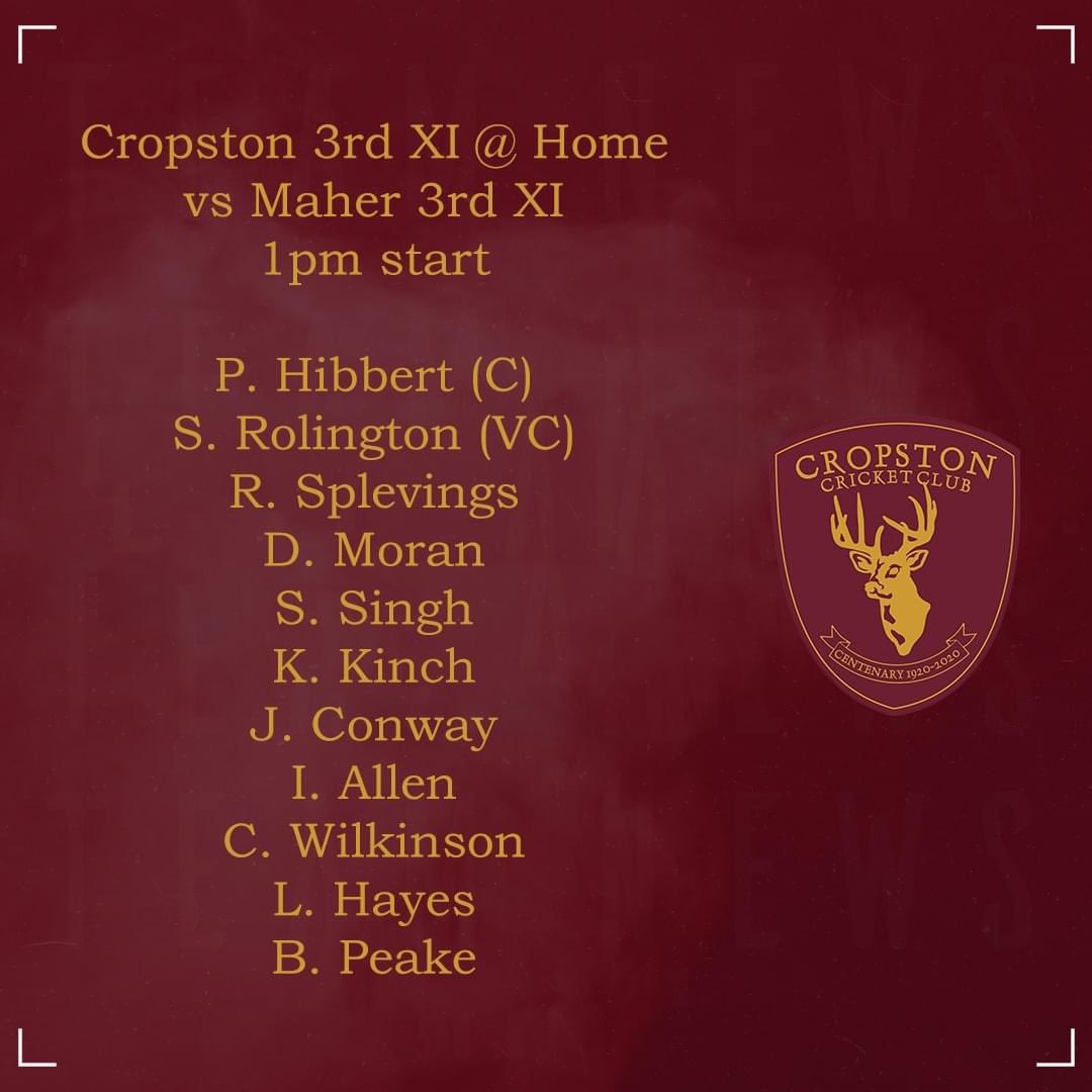 3 fixtures on muggy saturday in Leicestershire, with the 1st XI away at Kibworth, the 2's at home to Hinckley Amateurs and the 3's at home (Markfield) against Maher CC.

#UpTheStags 🦌
