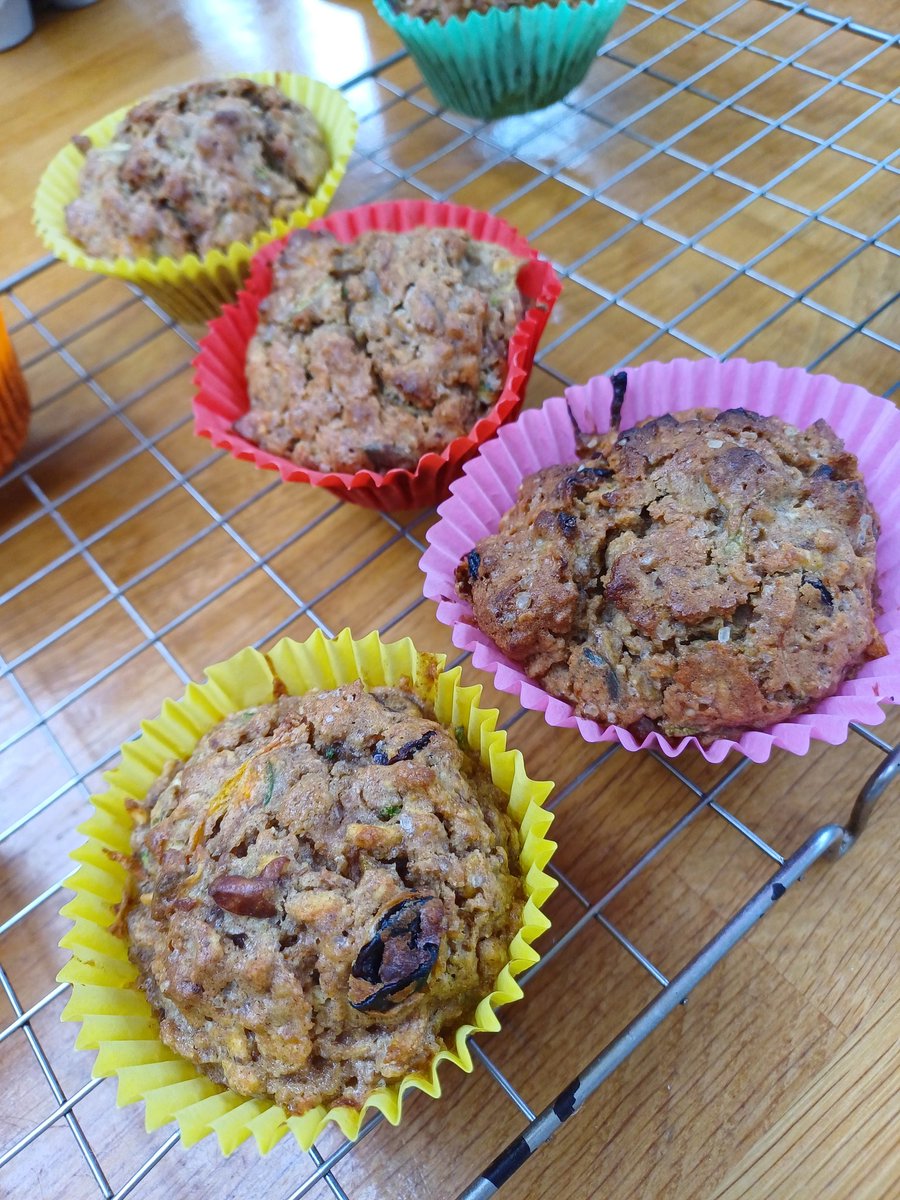 Courgette and Carrot muffins for breakfast. Delicious, and the house smells amazing! 
#justonemore