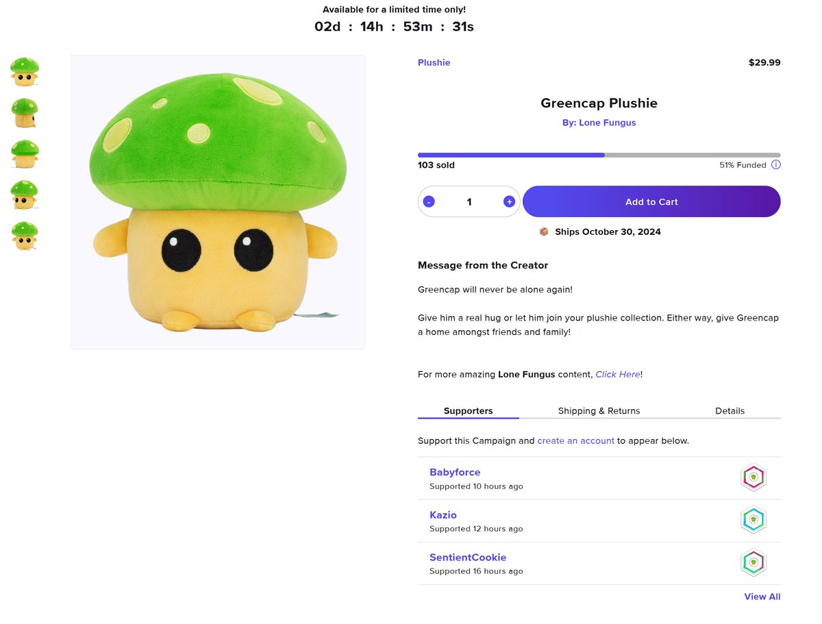 2 days left to get your Greencap plushie!!