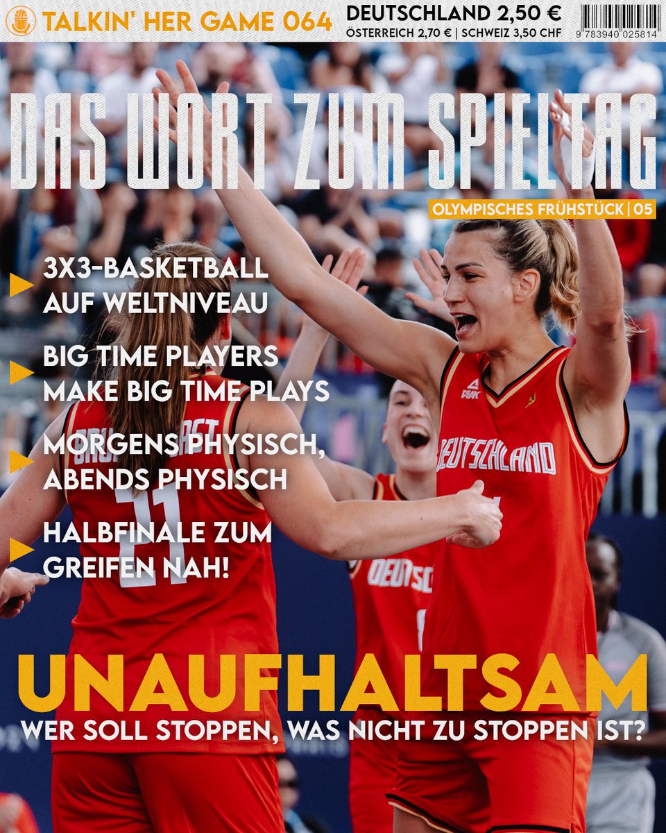 🆕 DWZS | Olympia-Frühstück 05 🥞
<a href="/Siro_TTG/">WNBAgent Siro</a> wirft einen kurzen Blick zurück auf die gestrigen 3x3-Siege gegen China und Frankreich sowie einen Blick voraus auf den weiteren Turnierverlauf und mögliche (Medaillen-)Szenarien für #TeamD. 
▶️ t1p.de/dwzs-olfr-05 | 📸 DBB