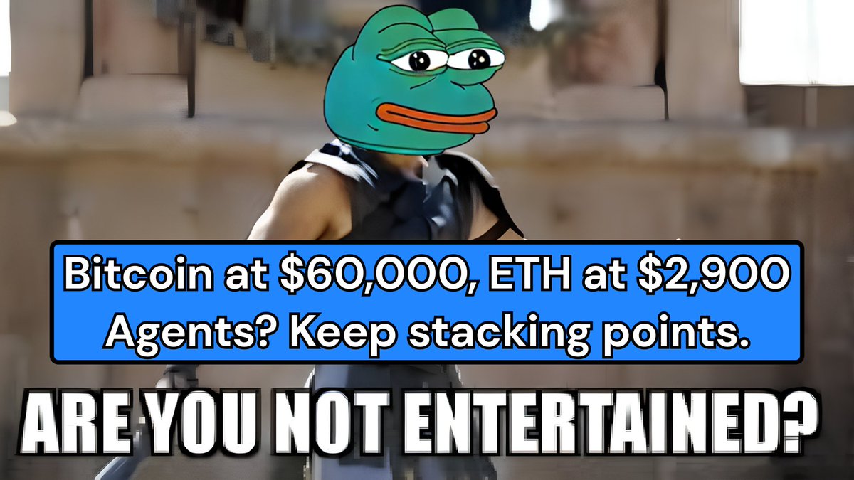 It's time to lock-in. 

No amount of dips in the market can hurt us as long as we keep stacking points.

Agents, all around.