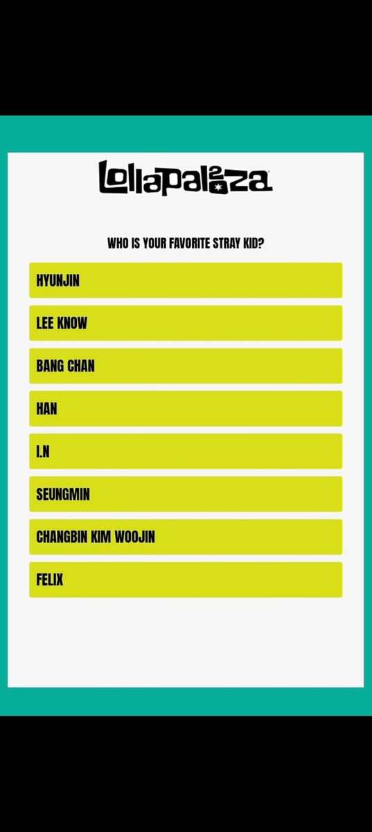 Dawtk_itaye's tweet photo. @lollapalooza The name of the StrayKids member is Seo Changbin, please correct the mistake you made, it is disrespectful towards the artist and towards his fandom, besides being unprofessional, please change the name
Fix it! https://t.co/XWAjxtDHnN