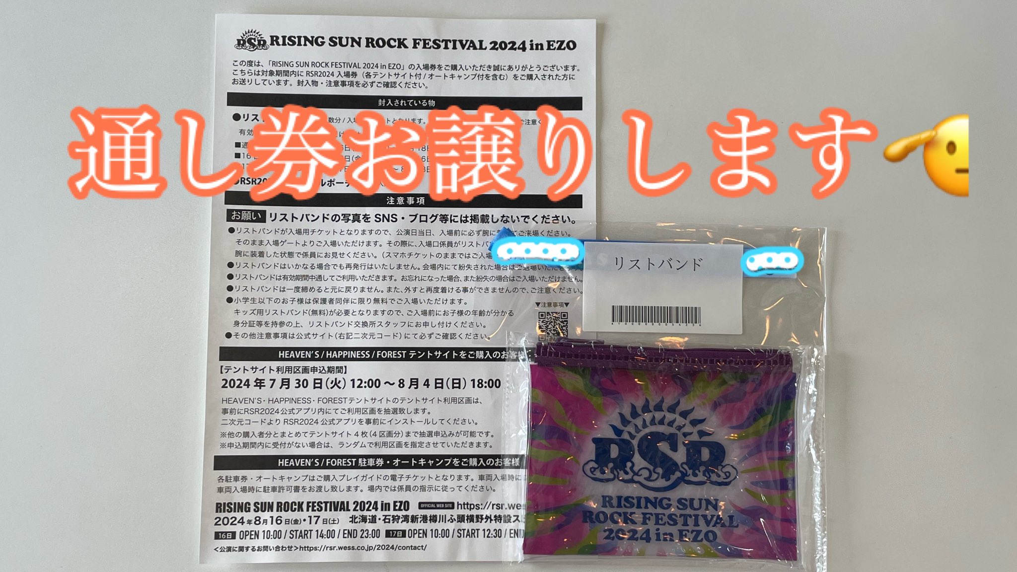 RISING SUN ROCK FESTIVAL 通し入場券 2枚 【公式通販】 RISING SUN ROCK FESTIVAL 通し入場券 2枚 【公式通販】