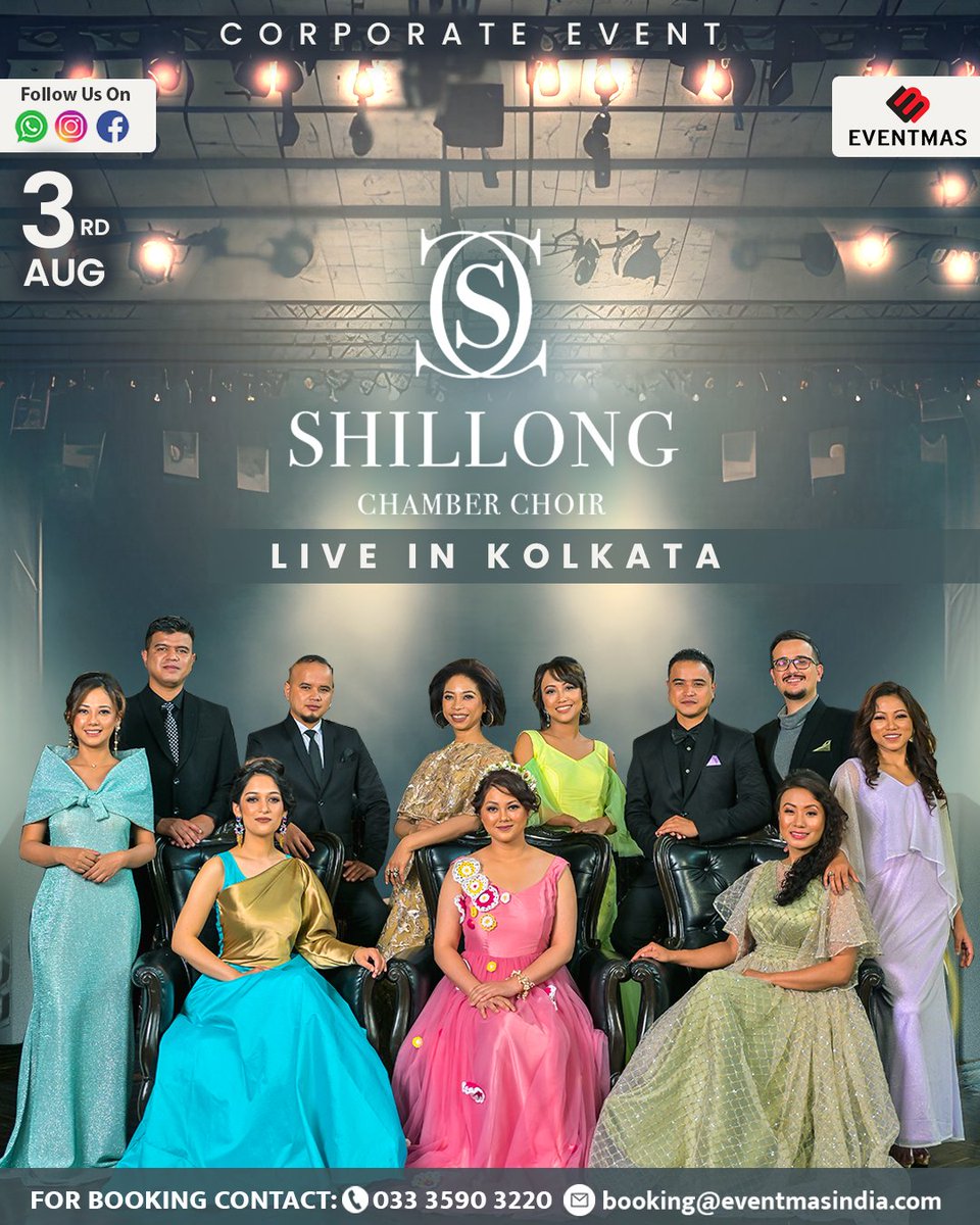 EventmasIndia's tweet photo. Event Update : 

Harmonies to heal the soul and music that touch the heart. A symphony of voices awaits as Shillong Chamber Choir performs live tonight in Kolkata !
.
.
#SCC #Eventmas #TeamEventmas #CorporateEvent #TeamEventmas #WeCreateYouCelebrate https://t.co/lr0hMkWdhK