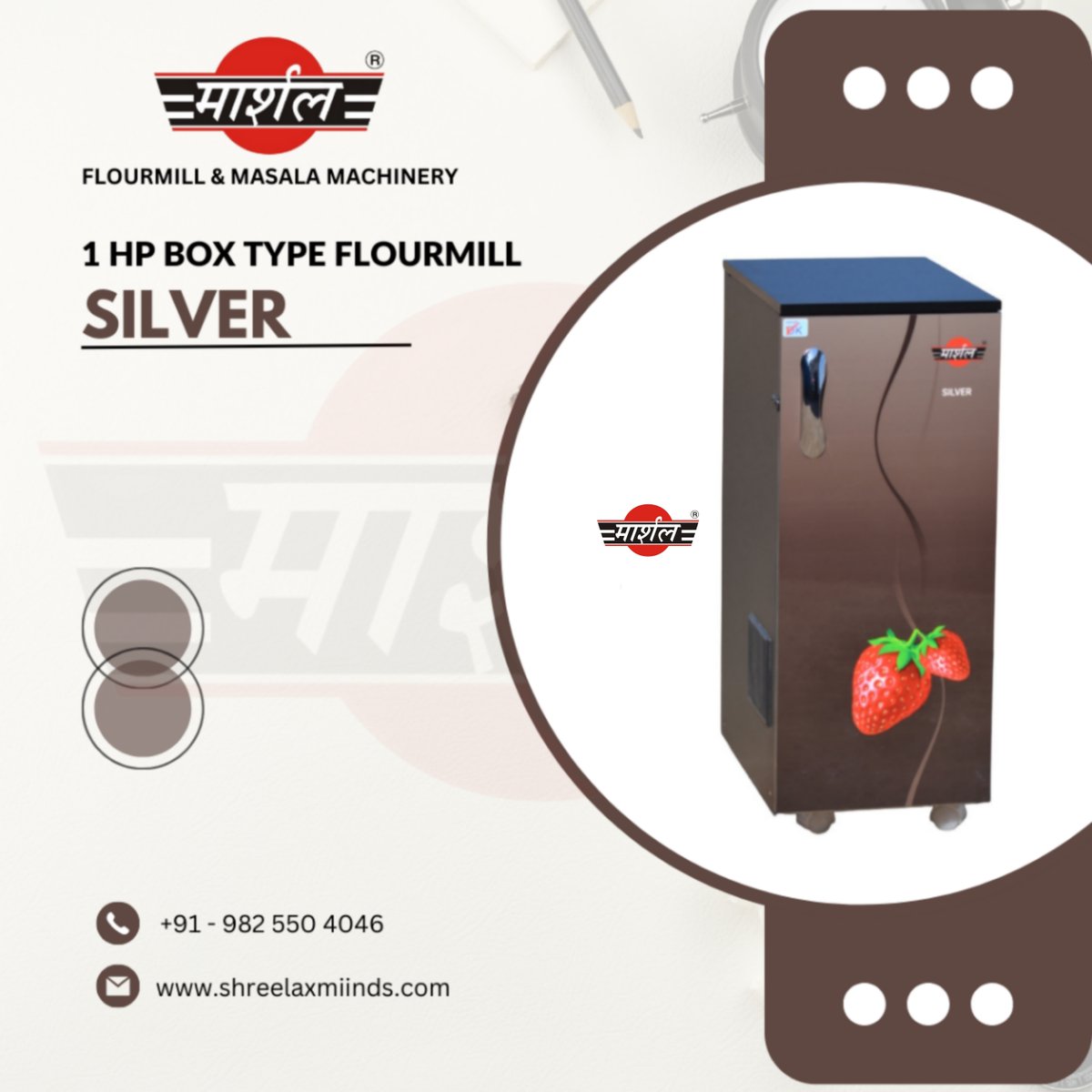 marshalflourmil's tweet photo. 1 HP SILVER BOX TYPE MARSHAL FLOUR MILL
.
#Flourmill #Marshal #Marshalflourmill #Marshalmasalamachinery #Marshalsewaiyamachine #MarshalElectricmotor #Shiromani #MarshalAhmedabad #Bestattachakki #Marshalbrand #Laxmimarshal #MarshalSewaimachine #Marshalattamaker #Marshalattachakki https://t.co/vHMlrJe0Gp