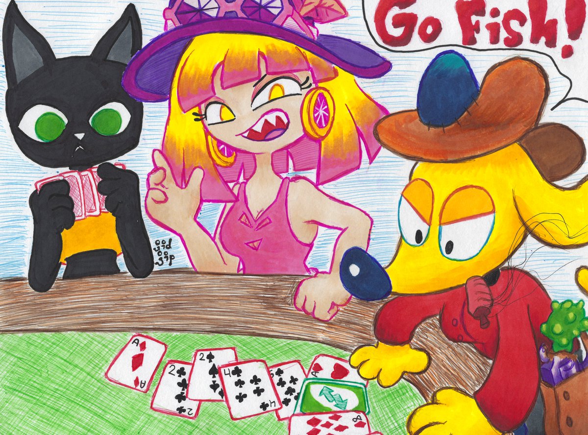 My final art fight submission is a friendly fire on some characters from some artists I follow. 
June by <a href="/ReneeDraws/">Renée</a> 
Pink Lemonade by <a href="/Josh_S2604/">Josh-S26 🍎</a> 
Bella Barkwood by <a href="/RobinE_Art/">Robin E Artwork</a>