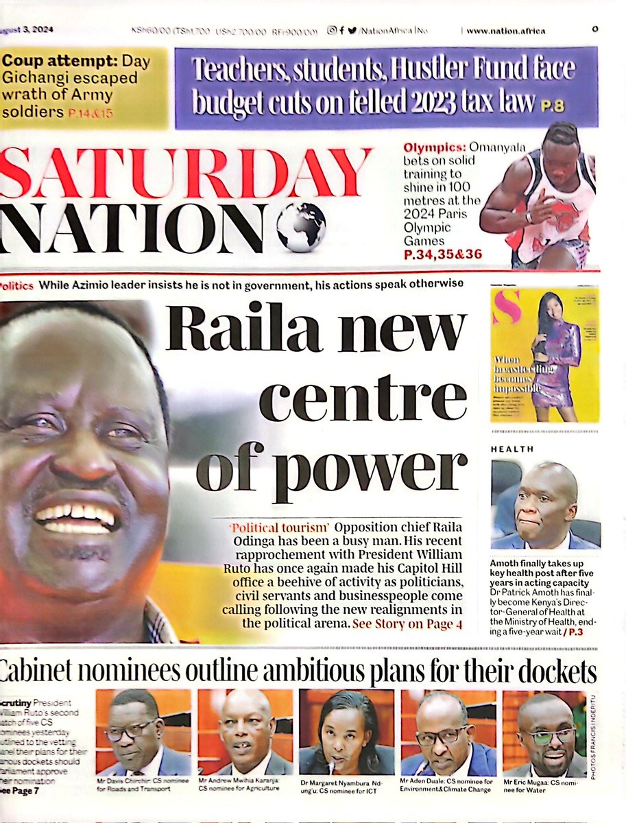 Hon Raila isn't just the "new centre of power." His is the "future centre of power." He will decide probably in a date in 2026 whether or not President Ruto's government should come down tumbling to the ground. He will also decide whether President Ruto will serve two terms or