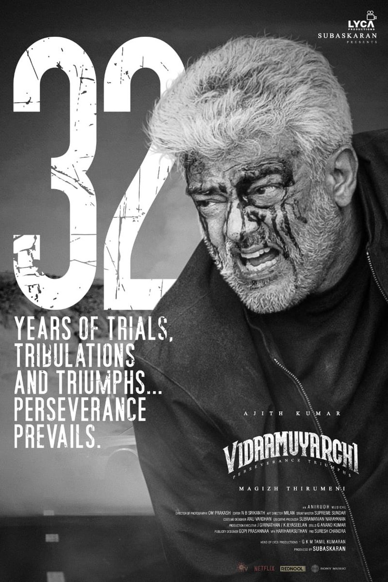 AjithSadha's tweet photo. 32 years of trials, tribulations and triumphs..

THE ULTIMATE WARRIOR OF KOLLYWOOD 🔥

#32YearsOfGlory #32YearsOfAjithKumar https://t.co/VQ10HMDTJ9