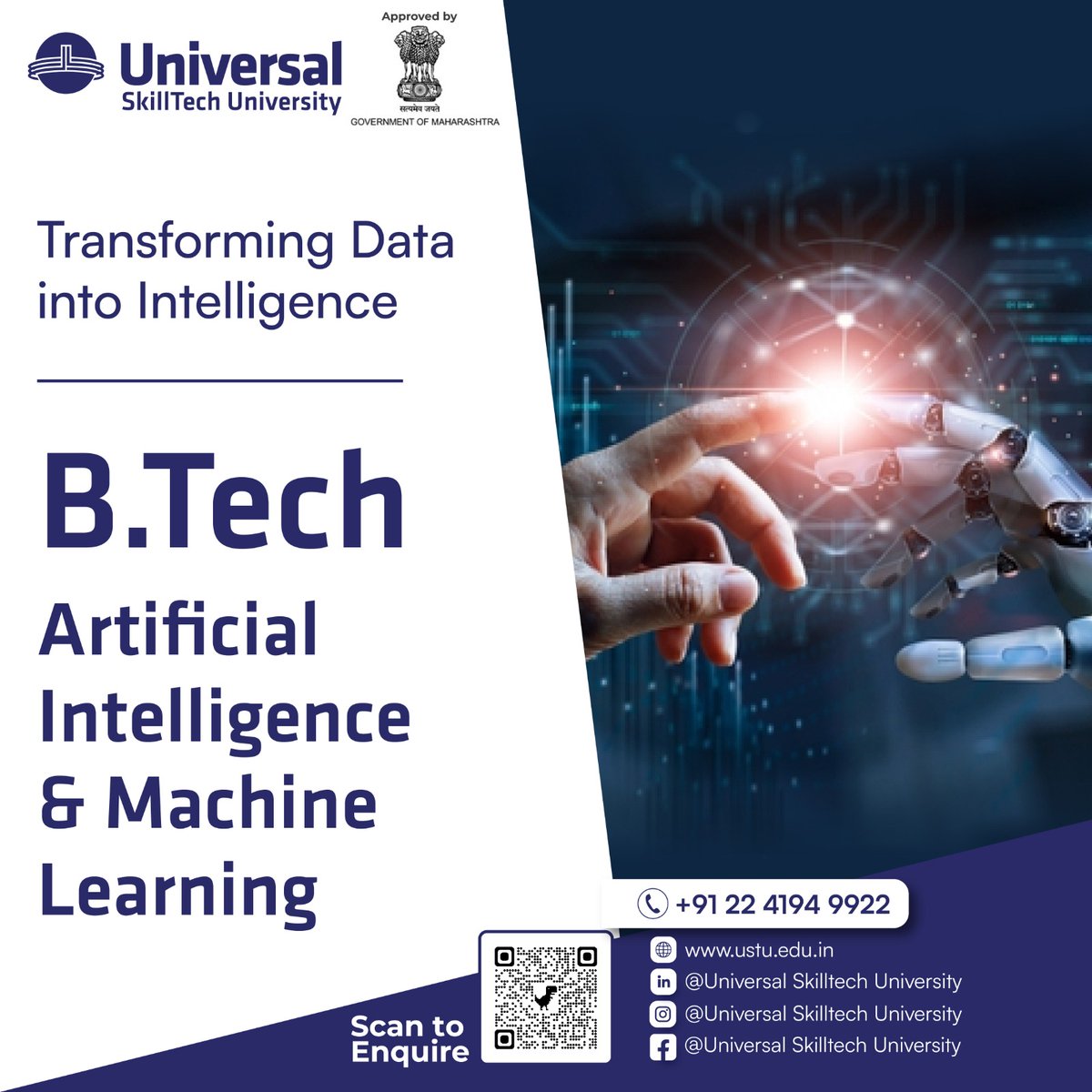 ueskilltechuni's tweet image. Shape Tomorrow&apos;s Intelligence with B.Tech in AI &amp;amp; ML!
Empower yourself with the skills to create, innovate, and lead in the dynamic fields of Artificial Intelligence and Machine Learning. Transform possibilities into realities with  AI &amp;amp; ML