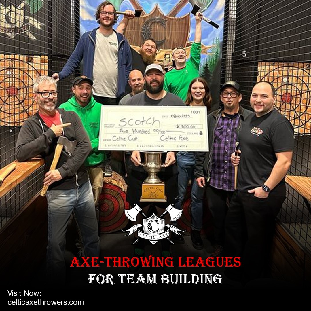 Ready to break the ice and build stronger bonds? Join Celtic Axe Throwers' axe-throwing leagues! Perfect for team-building, it's the ultimate way to challenge, connect, and celebrate victories. 

bit.ly/3n1G9oL  

#TeamBuilding #AxeThrowing