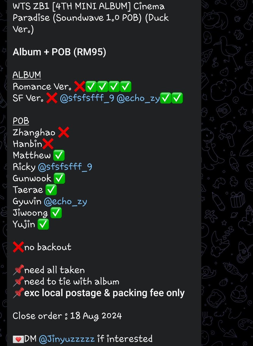 UPDATE❗️❗️❗️

#WTSZB1 #WTBZB1 #ZB1WTS #ZB1WTB #PasarZB1 #Pasarzerobaseone 
@pasar_zb1 <a href="/pasarzb1/">Pasar ZB1</a>