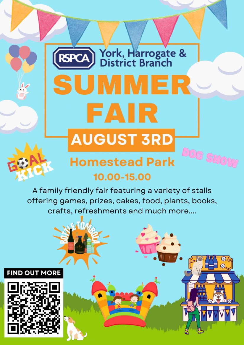 Good morning all, todays the big day. It’s The York Animal Home Summer Fair. Come meet us at Homestead Park from 10am