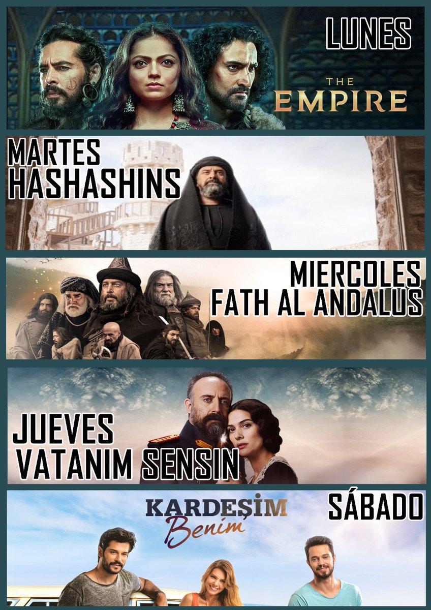 BazarKayi_'s tweet photo. Tremenda Semana

#TheEmpire #Hashashins #FathAlAndalus #VatanimSensin #KardesimBenim https://t.co/adYhbXtJl3