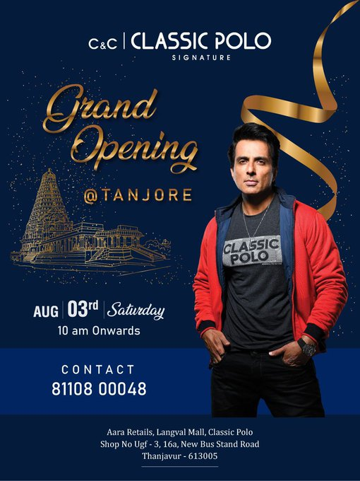 United_Tanjore's tweet photo. Get ready, Tanjore! 🎉 Join us for the grand opening of Classic Polo Signature at Langval Mall on August 3rd, 10 am onwards
📍 Aara Retails, Langval Mall, Classic Polo Shop No Ugf - 3, 16a, New Bus Stand Road, Thanjavur - 613005
#ClassicPolo #GrandOpening #Tanjore #FashionLaunch https://t.co/LL4DIgqRnn