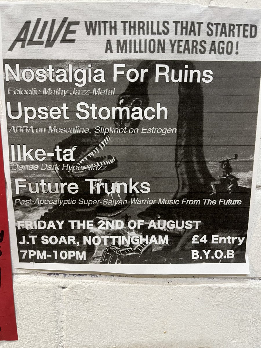 Nostalgia For Ruins, Upset Stomach, Iike-ta &amp; Future Trunks <a href="/JTSoar/">JT Soar</a> last night. 🎸