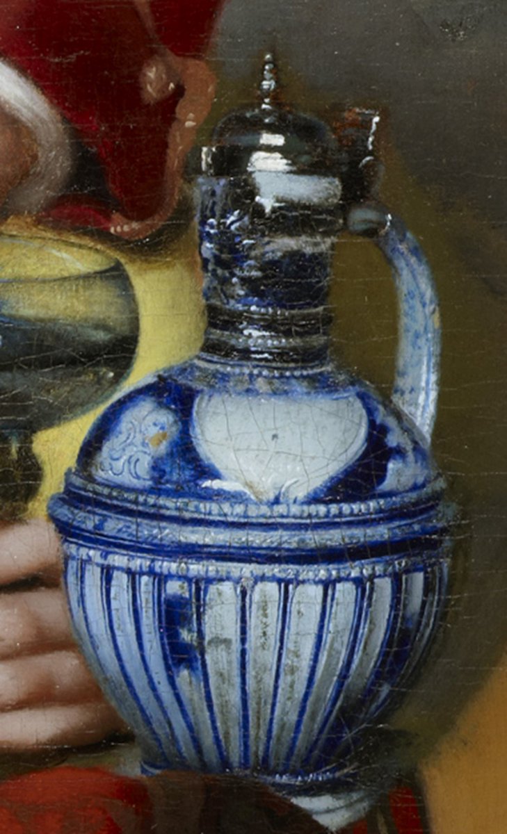 350 years ago, middle-aged provincial painter Johannes Vermeer died broke, &amp; his possessions had to be sold off to pay debts. He’d no apprentices or pupils &amp; was forgotten for 200 years. Let's be glad for his revival! Here, enjoy this detail from his 'The Procuress'