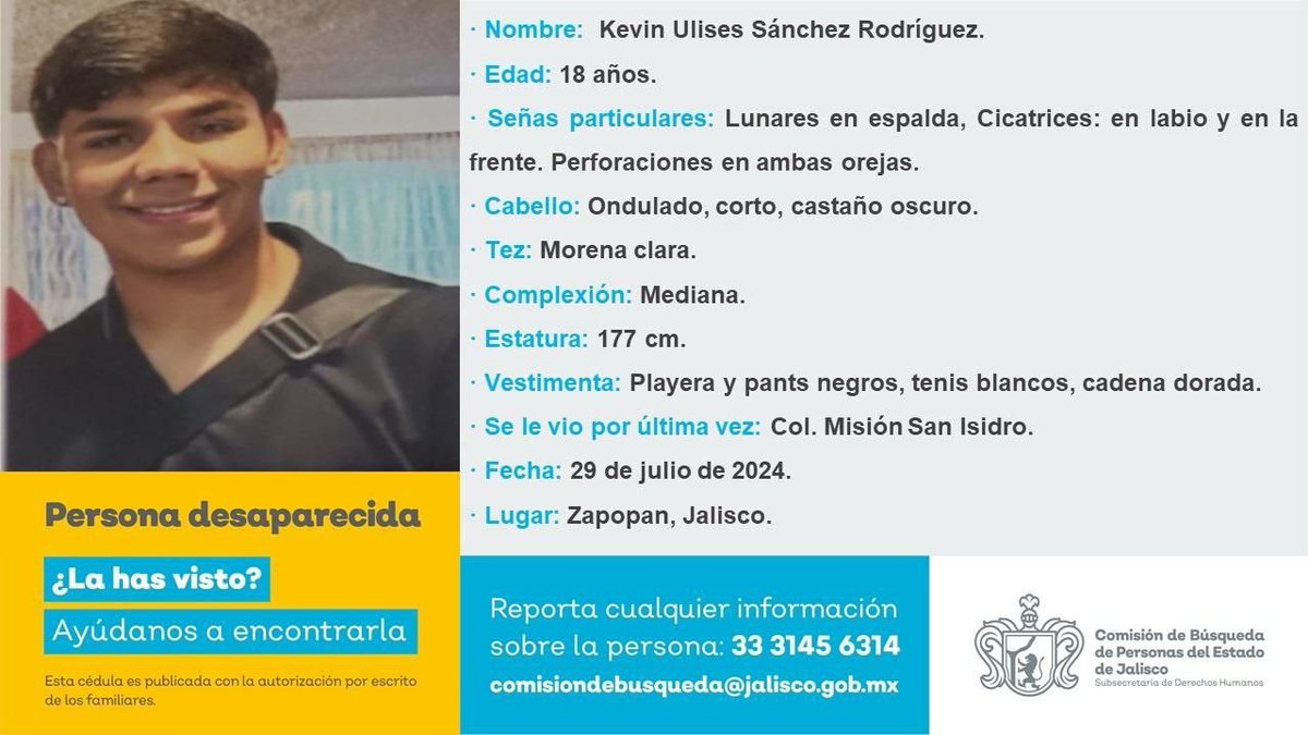 udg_oficial's tweet photo. 🔈#ComunidadUdeG  

Estamos buscando a Elena Janetzy Medina Rodríguez y a Kevin Ulises Sánchez Rodríguez, nuestros estudiantes de @sems_udg que se encuentran desaparecidos. 

Si tienes cualquier información que aporte a dar con su paradero, comunícate al 📲 3331456314. https://t.co/dijRatEL7i