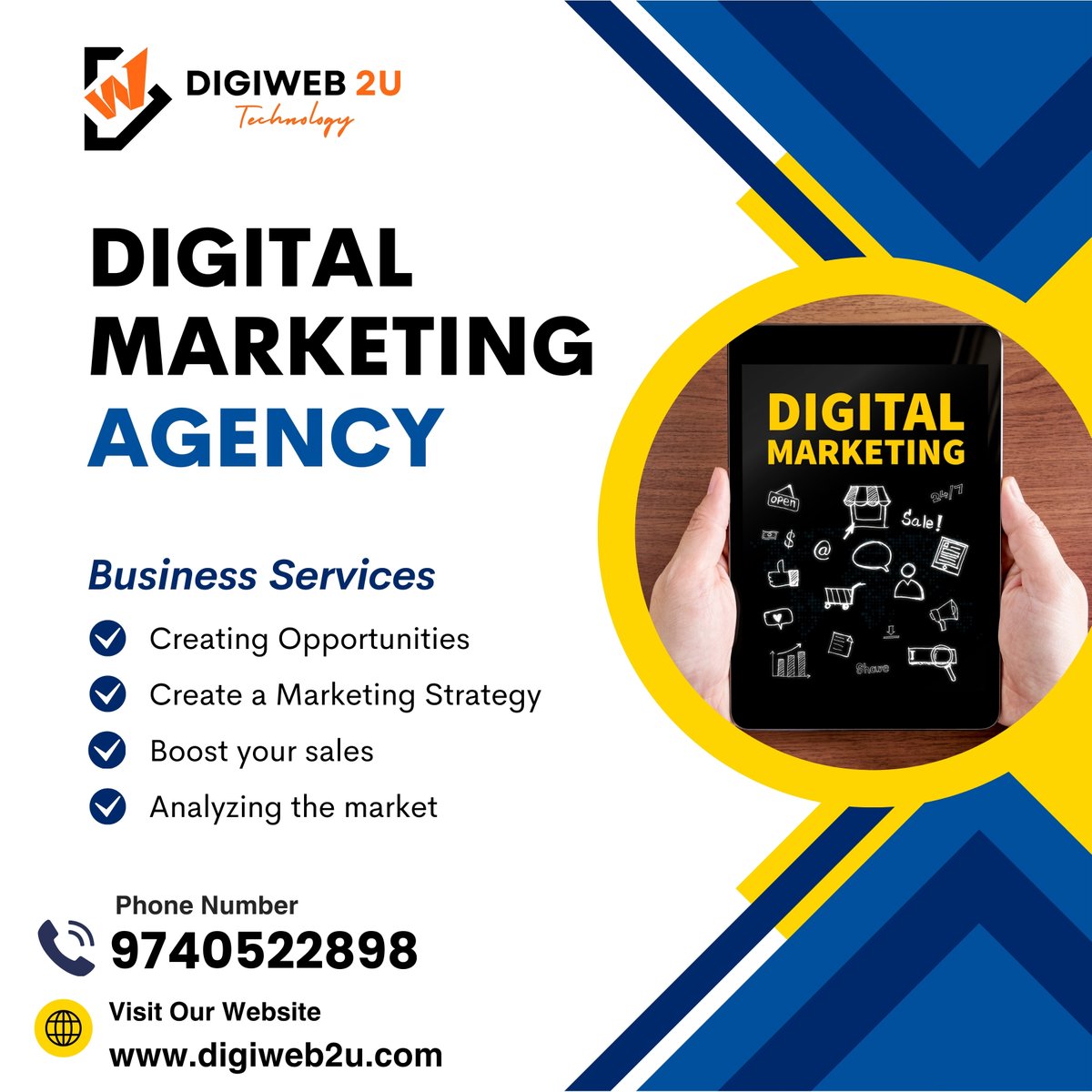 digiweb2u's tweet image. Digital Marketing Agency
- Creating Opportunities
- Create a Marketing Strategy
- Boost Your Sales
- Analysis your Visit and make it remarketing
Is Digital Marketing important for your Business