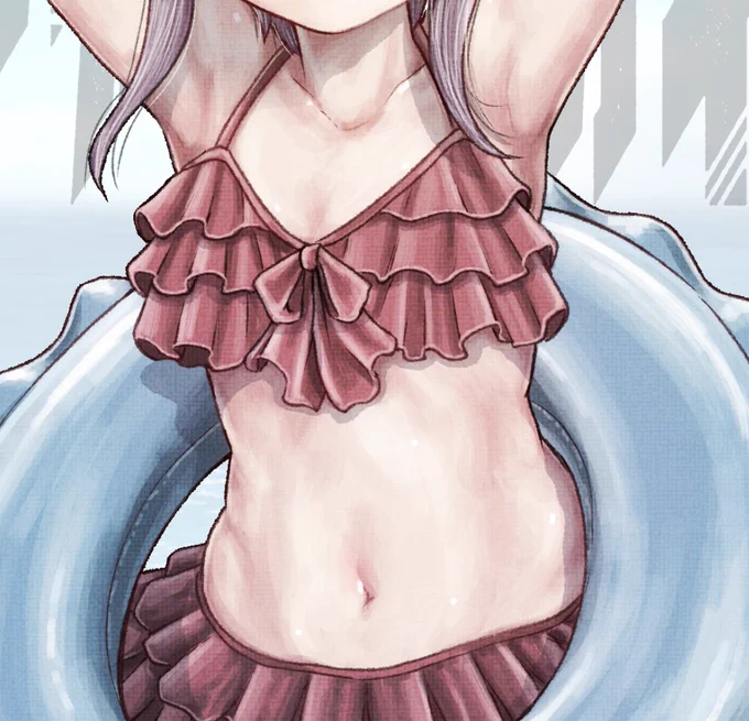 因みに水着トトちゃんですが最初は低身長お姉さん意識しすぎてもっとバキバキボディでしたがあまりに強そうで生々しかったので薄くしました。 