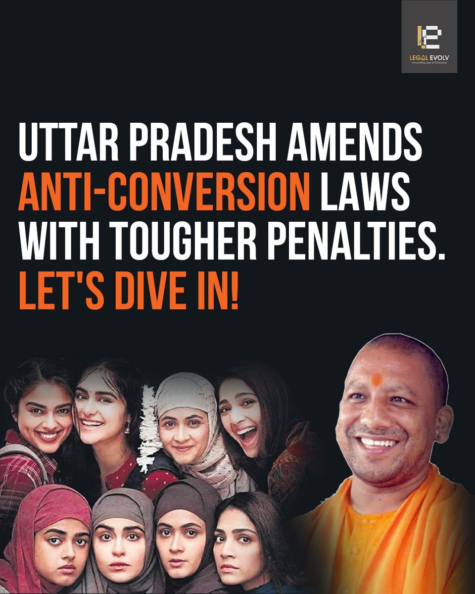LegalEvolvAI's tweet photo. The new amendments to UP's anti-conversion law are shaking things up! This significant change raises questions about the balance between law enforcement and individual rights. How do you feel about this shift in legal standards?  #AntiConversionLaw #UPNews #BailRights #LegalEvolv https://t.co/odRV9WYLIU